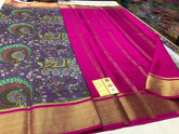 Mysore Flower Printed Crepe Silk Saree for Traditional Wear