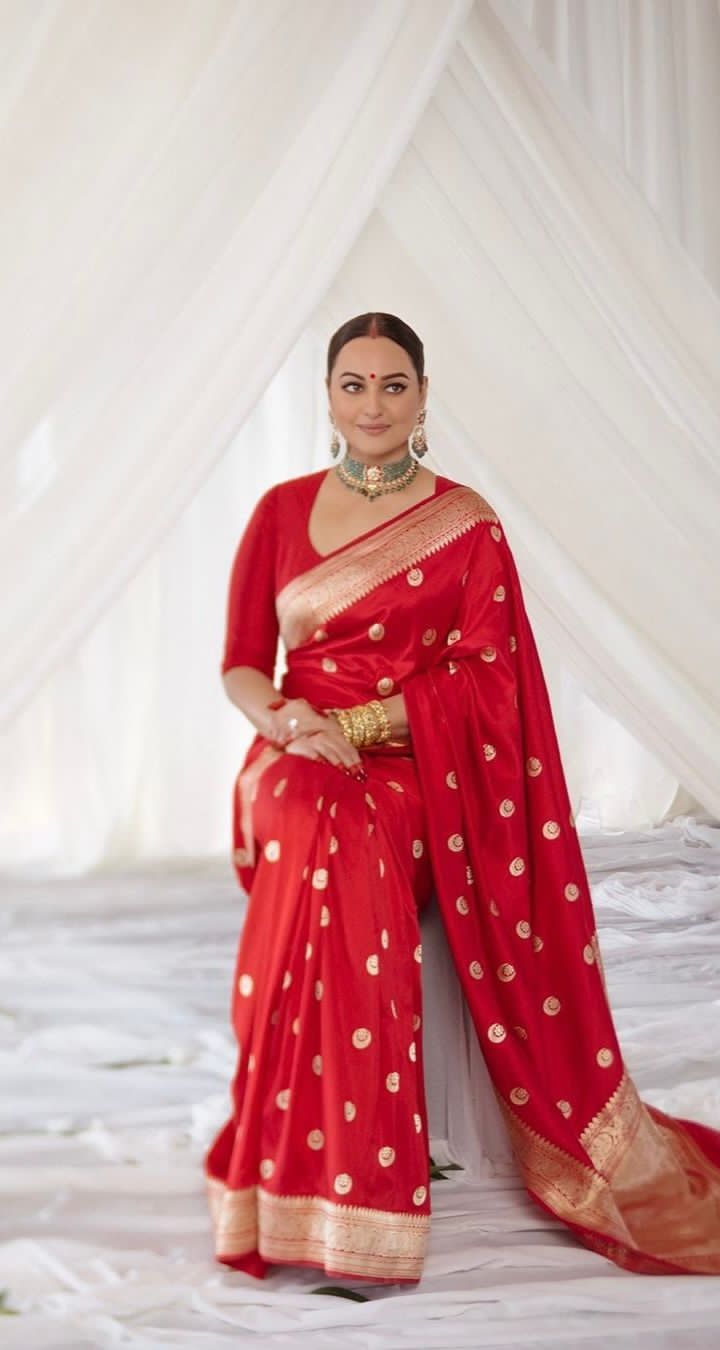 Sonakshi Banarasi Silk Saree with Woven Motifs