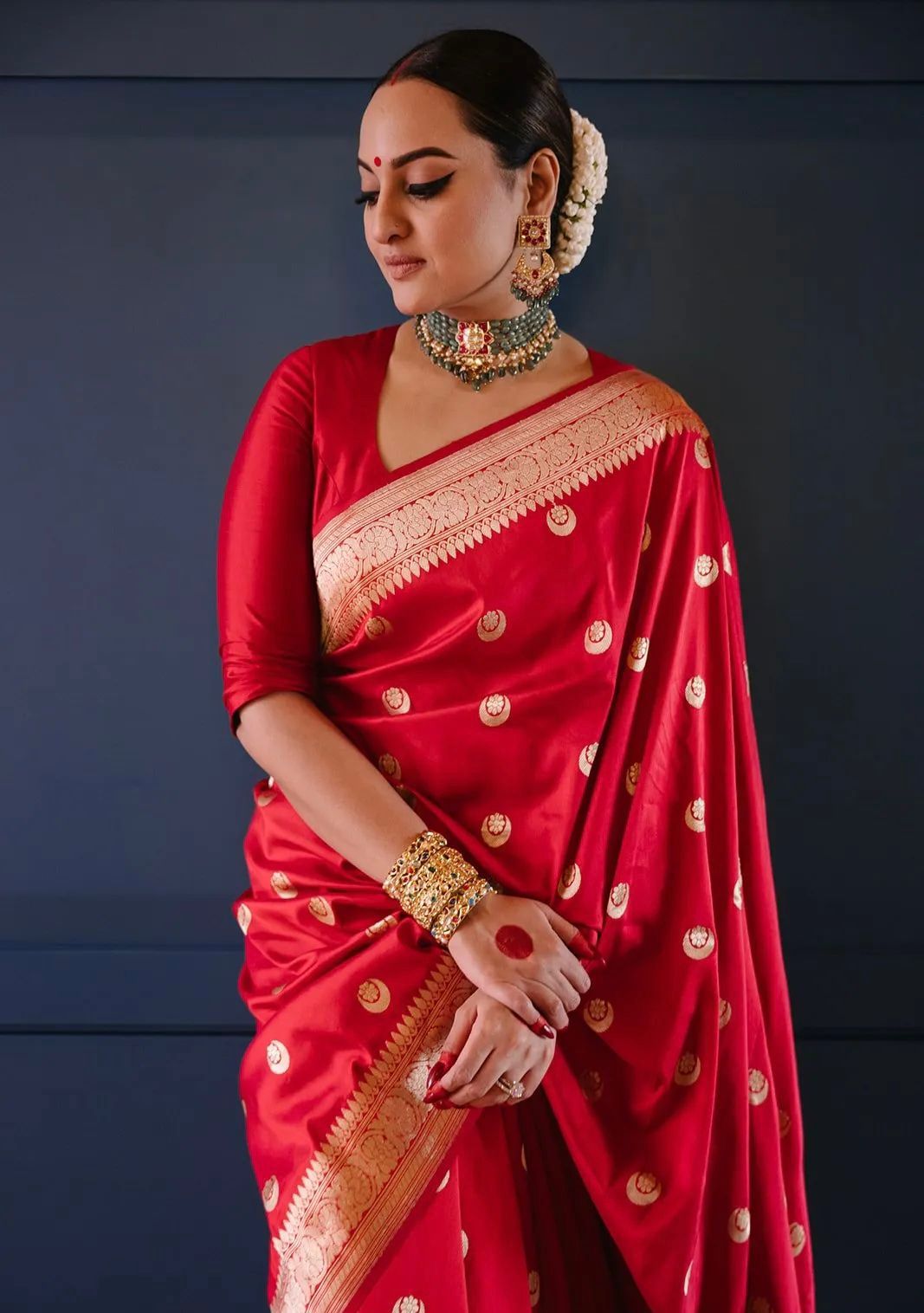 Sonakshi Banarasi Silk Saree with Woven Motifs