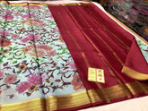 Floral Printed Mysore Crepe Silk Saree for Traditional Wear