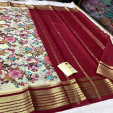 Floral Printed Mysore Handloom Silk Saree