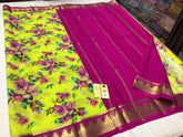 Beautiful Mysore Floral Printed Crepe Silk Saree