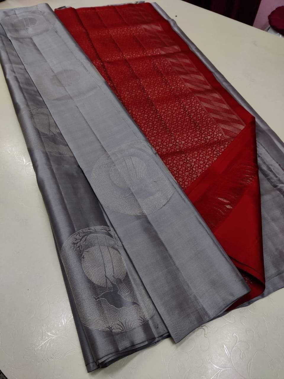Heavy Banarasi Silk Woven Modern Jacquard Work Saree