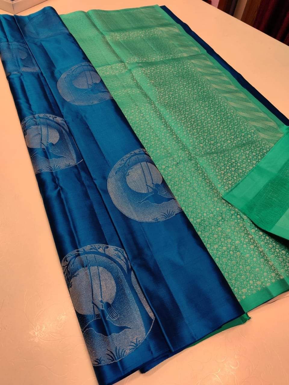 Heavy Banarasi Silk Woven Modern Jacquard Work Saree