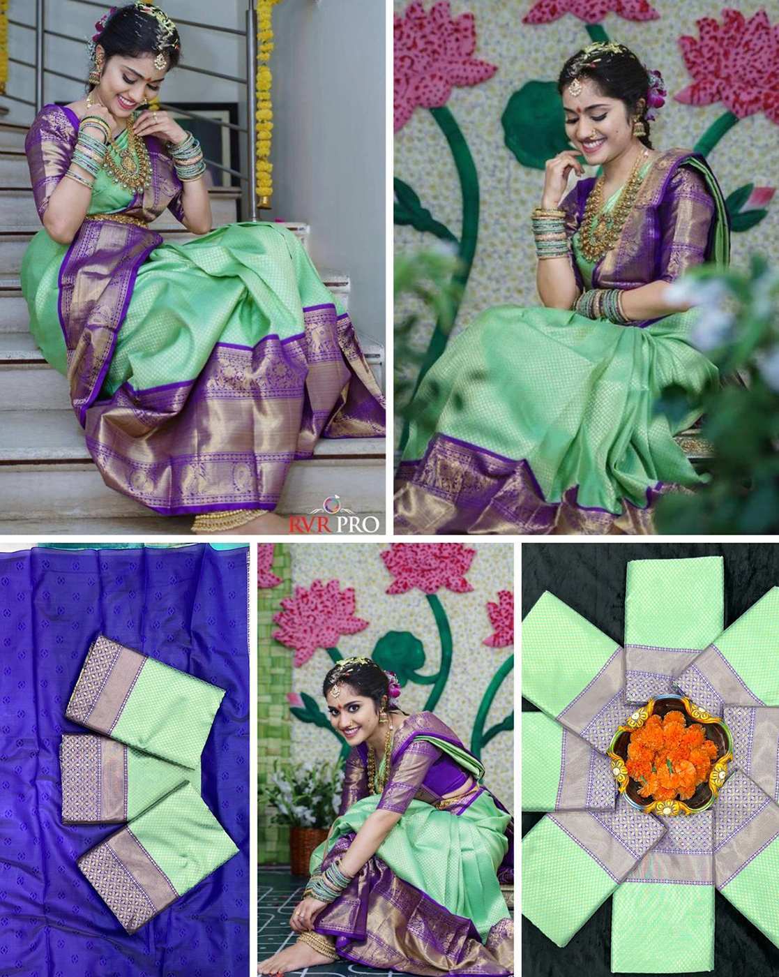 Floral Woven Banarasi Silk Saree with Contrast Border