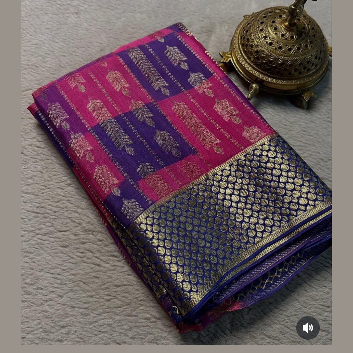 Dark Raspberry & American Purple Brocade Mysore Silk Saree With Beautiful Zari Weaving