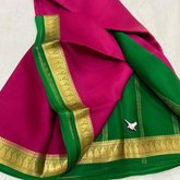 Plain Mysore Silk Saree With Golden Zari Border