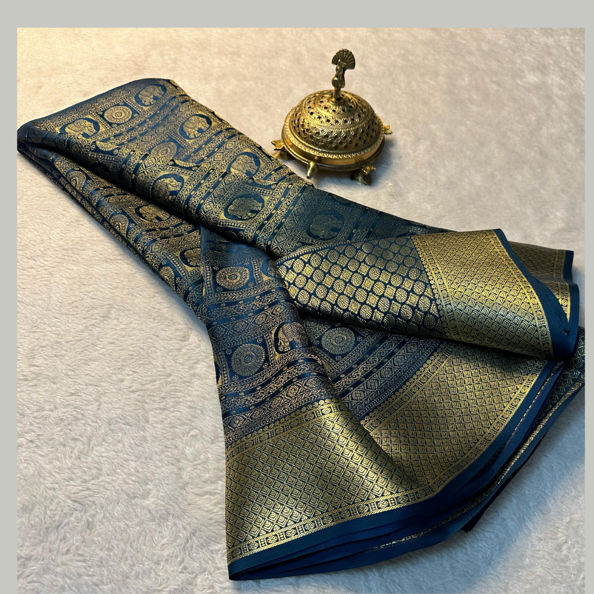 Yarkness Blue Rama Color Pure Mysore Rich Pallu Silk Saree