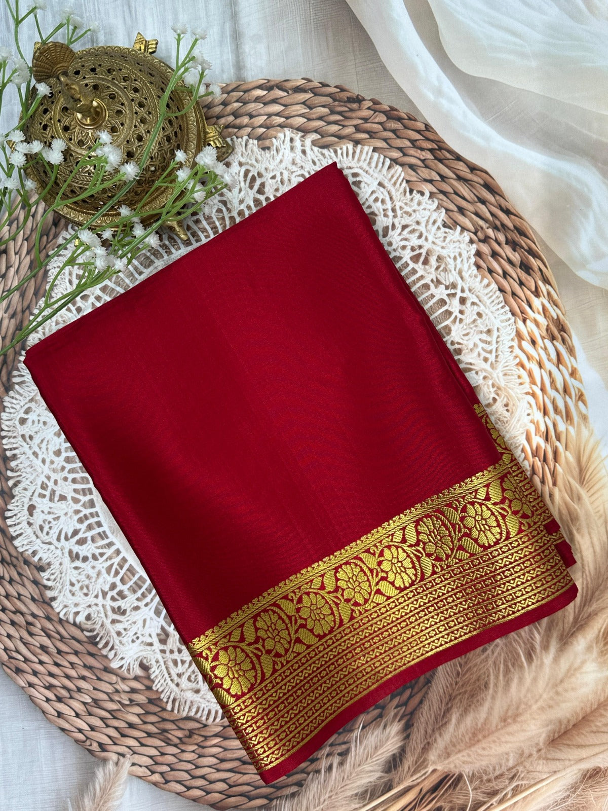 Rich Zari Border Traditional Mysore Silk Saree