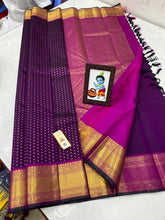 Traditional Motifs American Purple Colour Handloom Kanjivaram Silk Saree