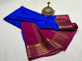 Traditional Mysore Silk Zari Border Blue Saree