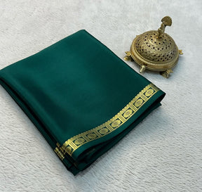 Traditional Beautiful Zari Border Plain Mysore Silk Saree