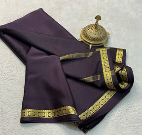 Traditional Beautiful Zari Border Plain Mysore Silk Saree