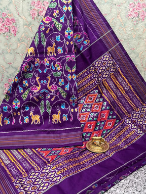 Traditional Ikkat Patola Handloom Soft Silk Saree