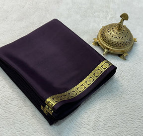 Traditional Beautiful Zari Border Plain Mysore Silk Saree