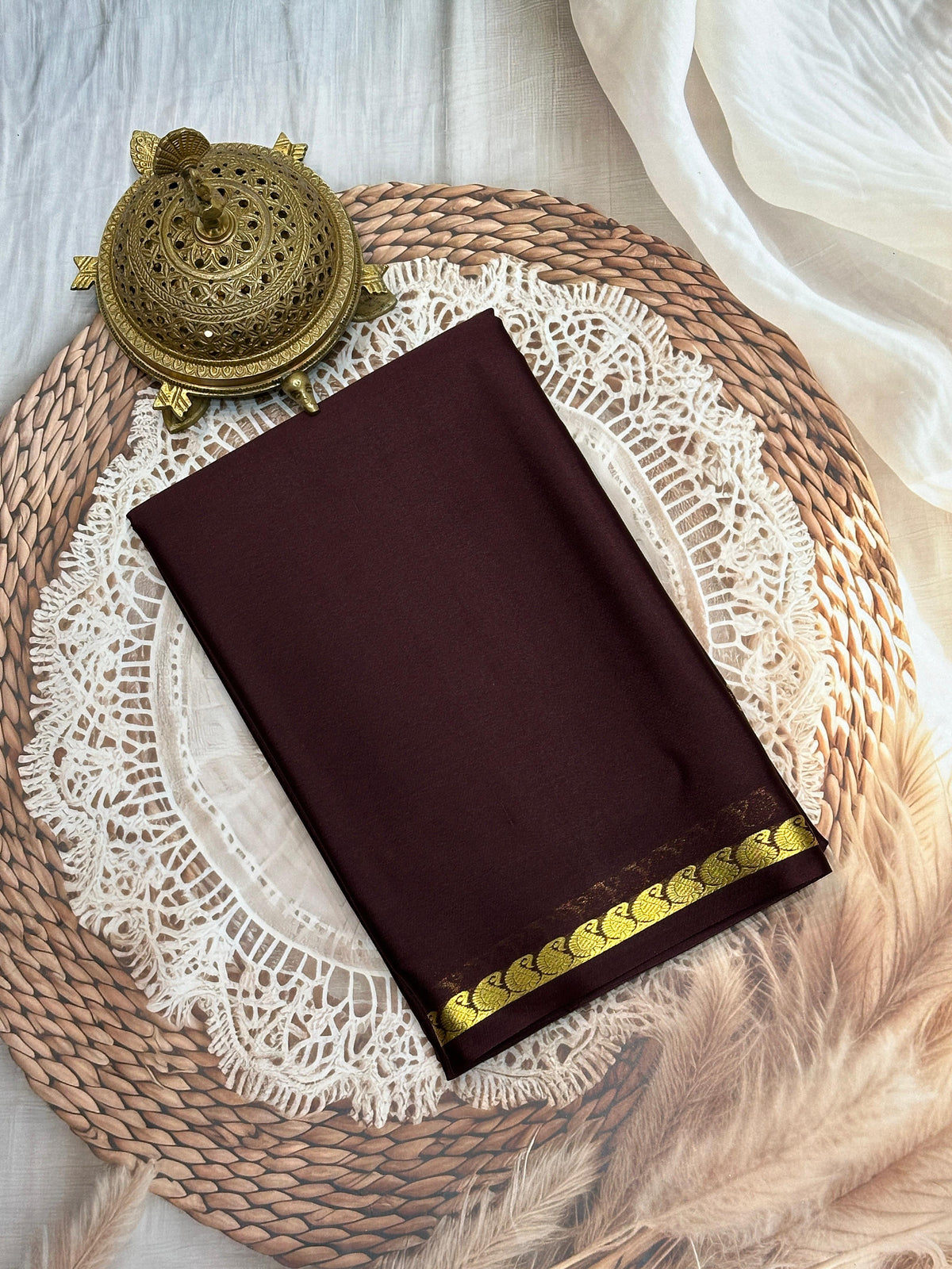 Exclusive Zari Border Plain Traditional Mysore Silk Saree