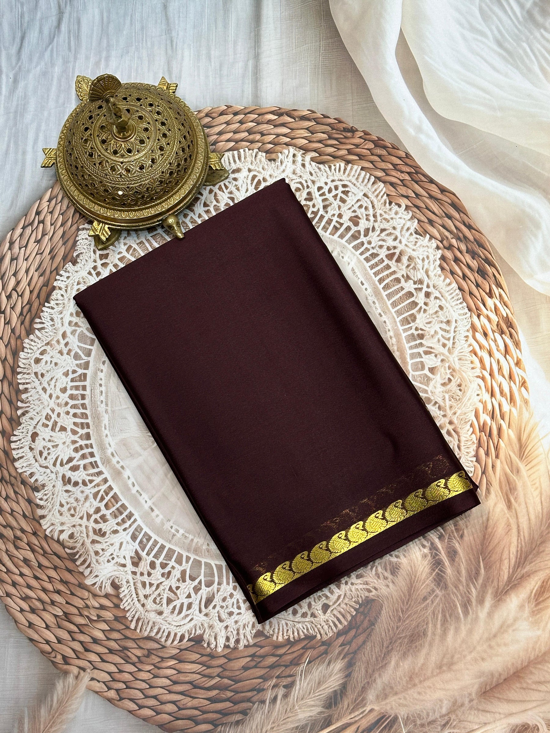 Exclusive Zari Border Plain Traditional Mysore Silk Saree