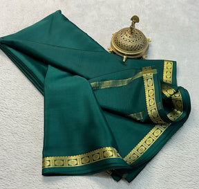 Traditional Beautiful Zari Border Plain Mysore Silk Saree