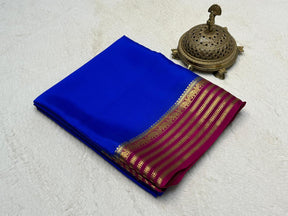 Traditional Mysore Silk Zari Border Blue Saree