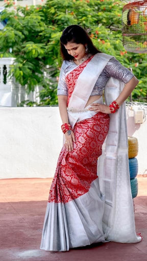 Treding Beautiful Rich Pallu Kanjivaram Jacquard Saree