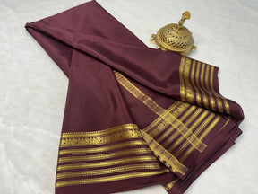 Exclusive Brown Coffee colour Traditional Mysore Silk Saree