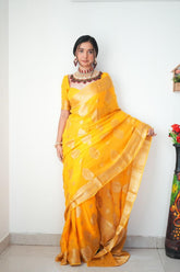 1-Min Cotton Silk Jacquard Ready To Wear Saree
