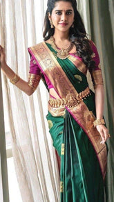 Heavy Jacquard Work Banarasi Silk Saree With Rich Pallu