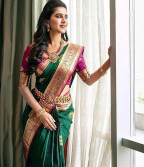 Heavy Jacquard Work Banarasi Silk Saree With Rich Pallu
