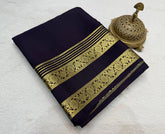 Classic Mysore Silk Saree With Rich Floral Zari Bentex Border