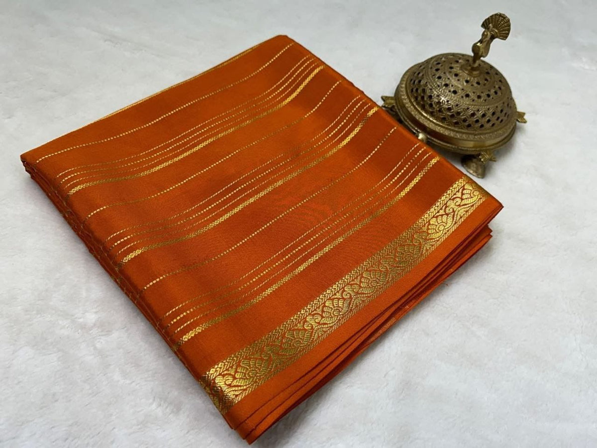 Traditional Beautiful Pure Zari Mysore Silk Sarees