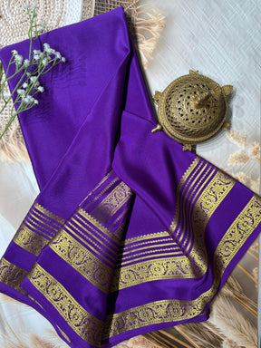 Classic Mysore Silk Saree With Rich Floral Zari Bentex Border