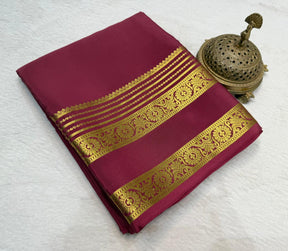 Classic Mysore Silk Saree With Rich Floral Zari Bentex Border