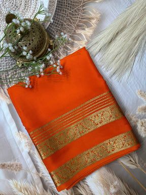 Classic Mysore Silk Saree With Rich Floral Zari Bentex Border