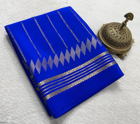 Premium Mysore Silk Saree With Classic Vertical Stripes &amp; Bentex Border