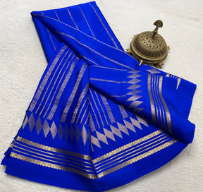 Premium Mysore Silk Saree With Classic Vertical Stripes &amp; Bentex Border