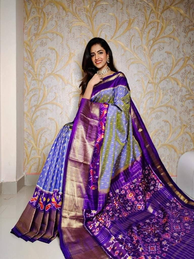 Trending Pochampally Ikkat Handloom Soft Silk saree