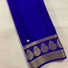 Pure Mysore Silk Saree With Fabolous Golden Zari Border