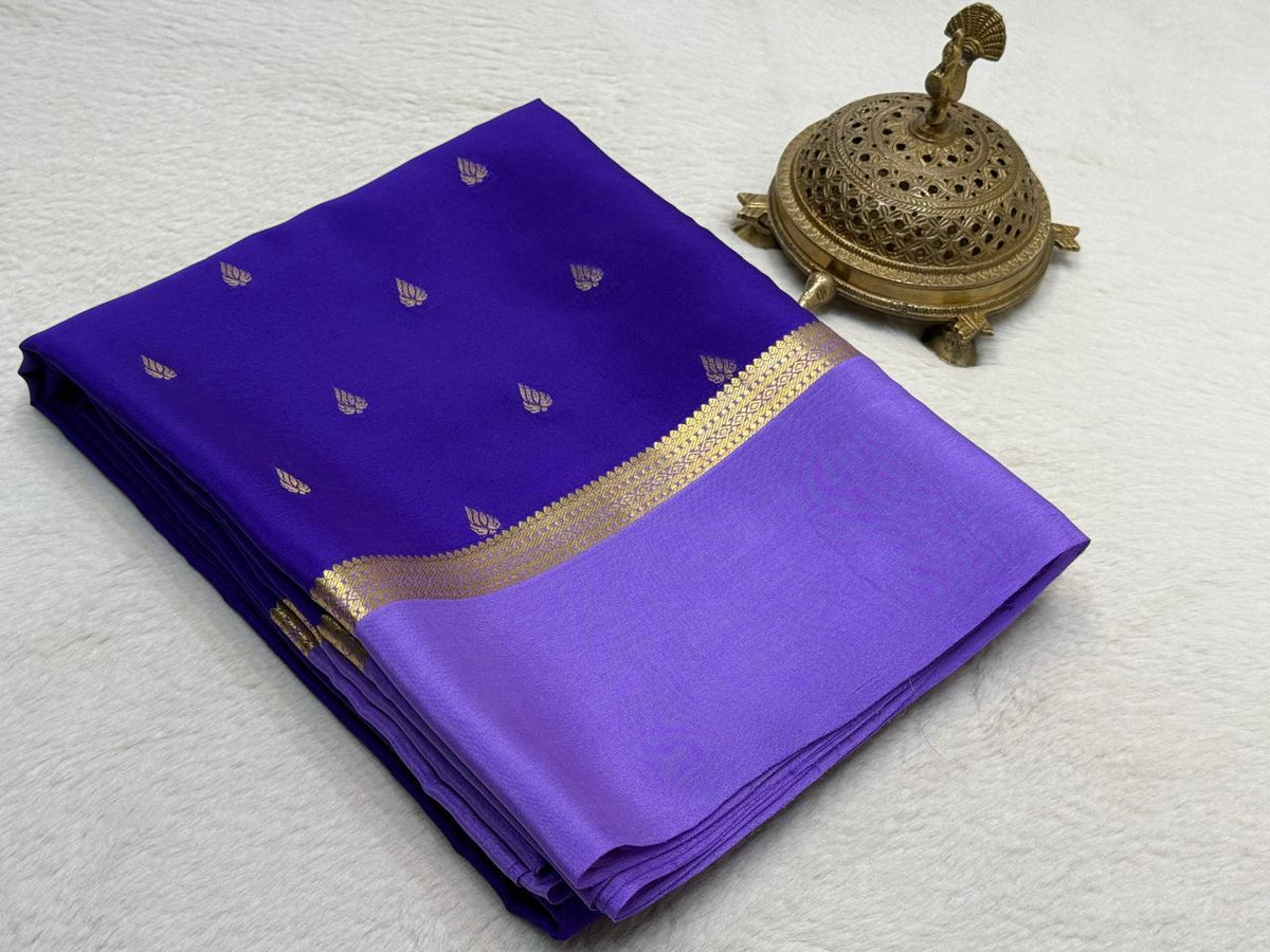 Beautiful Mysore Silk Sarees having exclusive Butta Pattern with Bentex Border & Rich pallu
