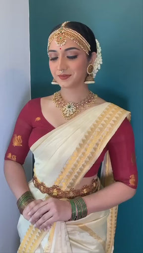 Cream Colour Silk Saree With Zari Work Border