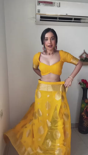 1-Min Cotton Silk Jacquard Ready To Wear Saree
